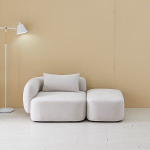 [지베스] 오슬로 아쿠아텍스 1인 소파 스툴 세트(좌/우 팔걸이형)