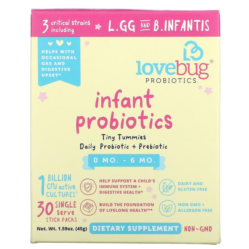 LoveBug Probiotics Infant Probiotics 0-6 Months <b>프로바이오틱 10억</b>CFU 30스틱 0.05 oz