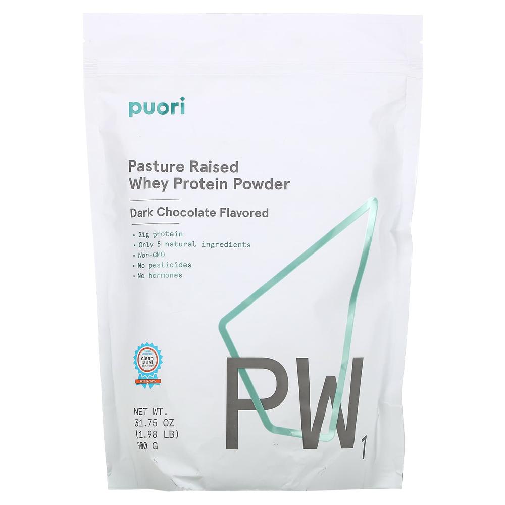 Puori <b>PW1</b> Pasture Raised Whey Protein Powder Dark Chocolate <b>다크 초콜릿</b> 900g