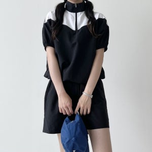 아노락트레이닝세트 크롭 트레이닝복 키작녀 여름 반팔 반바지 캠핑 테니스운동복 엄마등원룩