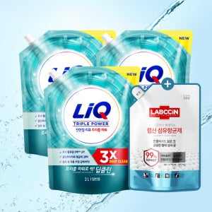 리큐 진한겔 딥클린 트리플 파워 세탁세제 2LX3개 일반+랩신 섬유항균제 800ml