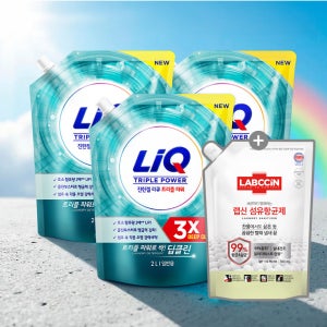 리큐 진한겔 딥클린 트리플 파워 세탁세제 2L 파우치 X3개 일반 +항균제 700ml