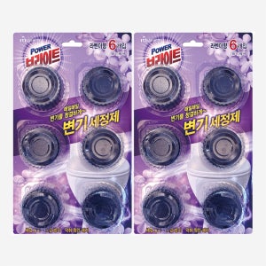 무궁화 파워브라이트 변기세정제 라벤더 40g 6개입 X 2개