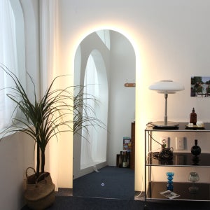 led 조명 아치 전신거울 현관 옷가게 카페 인테리어 거울 500x1500 터치스위치