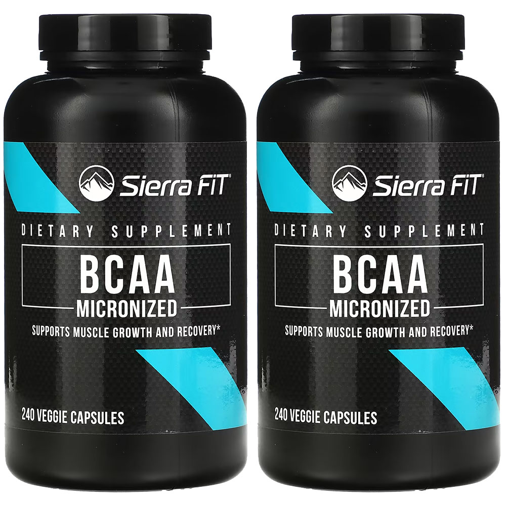 <b>Sierra Fit</b> Micronized BCAA <b>시에라핏</b> BCAA 비씨에이에이 아미노산 500mg 240캡슐 2팩
