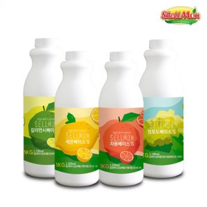 쉘몬 농축액 베이스 1kg 과육없는 액상 시럽 에이드 원액 자몽 레몬 흑당 망고 밀크티