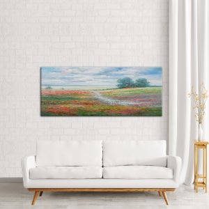 힐링 풍경화 꽃피는언덕 바다 소나무 사막 일출 야경 인테리어그림 캔버스액자 80x34cm