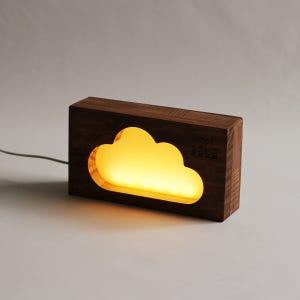 우드 구름 무드등 - 원목 LED 박스