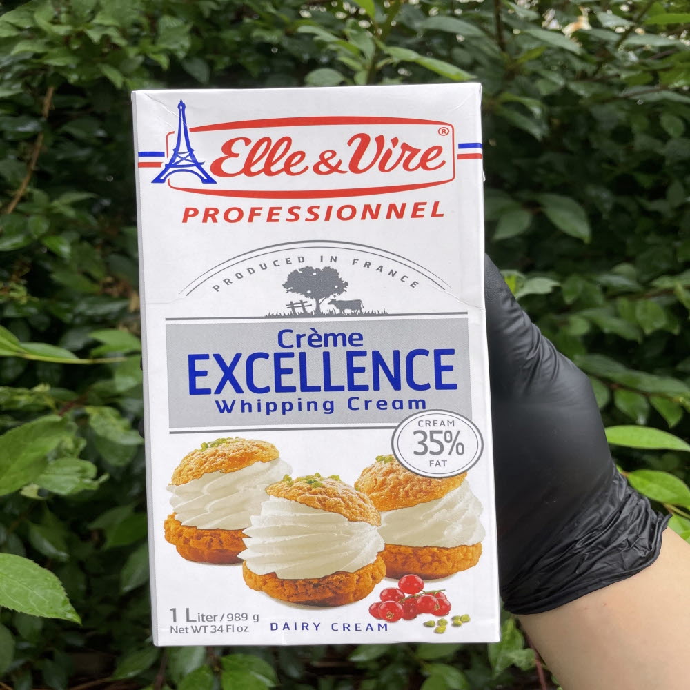 [아이스박스포함] 엘르앤비르 엑설런스 휘핑크림 1L 무가당 동물성 생크림 엑셀런스