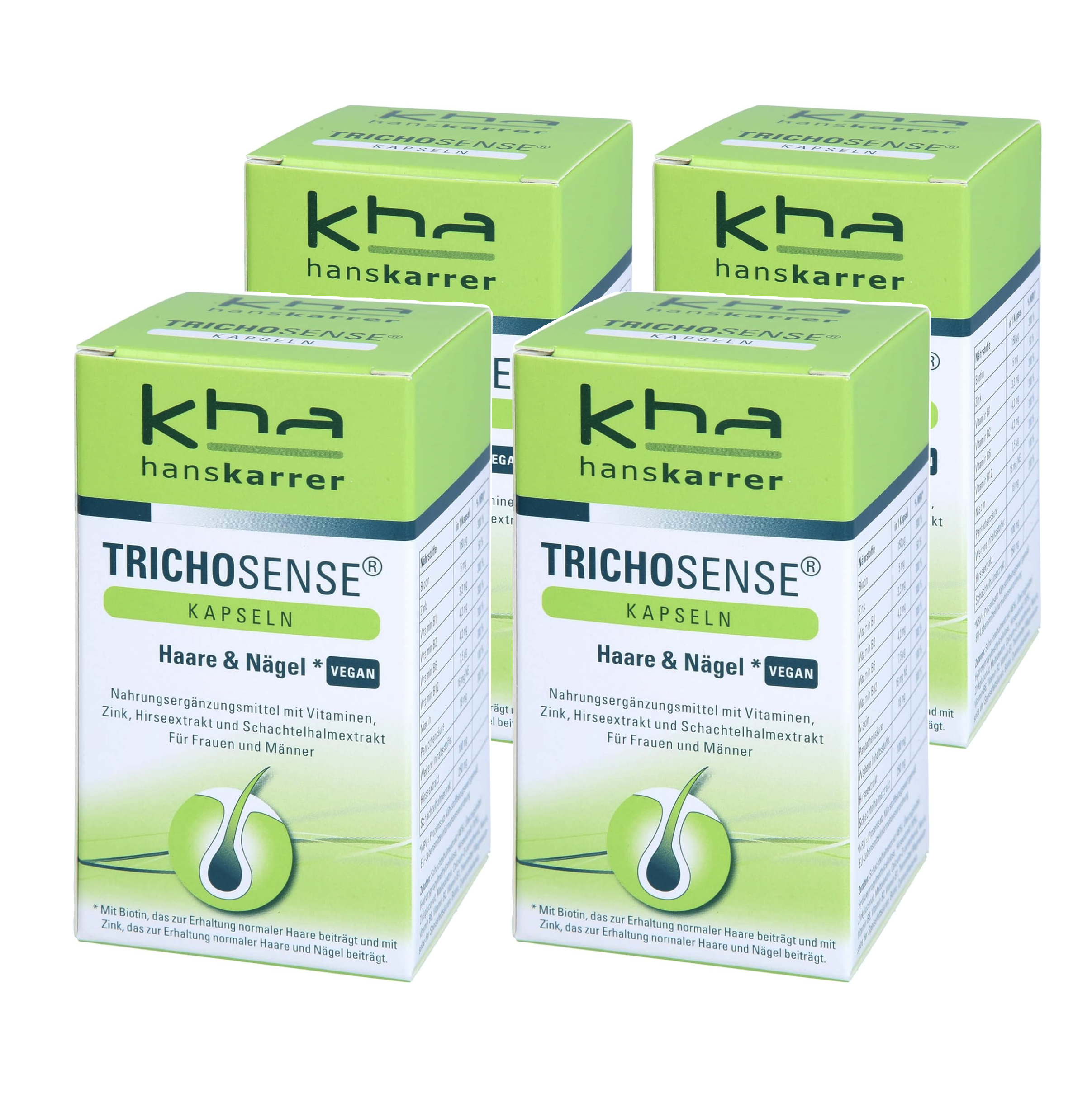 한스카러 <b>트리코센스</b> 헤어 &amp; 네일 60캡슐 x 4병 번들 Trichosense 유럽직구