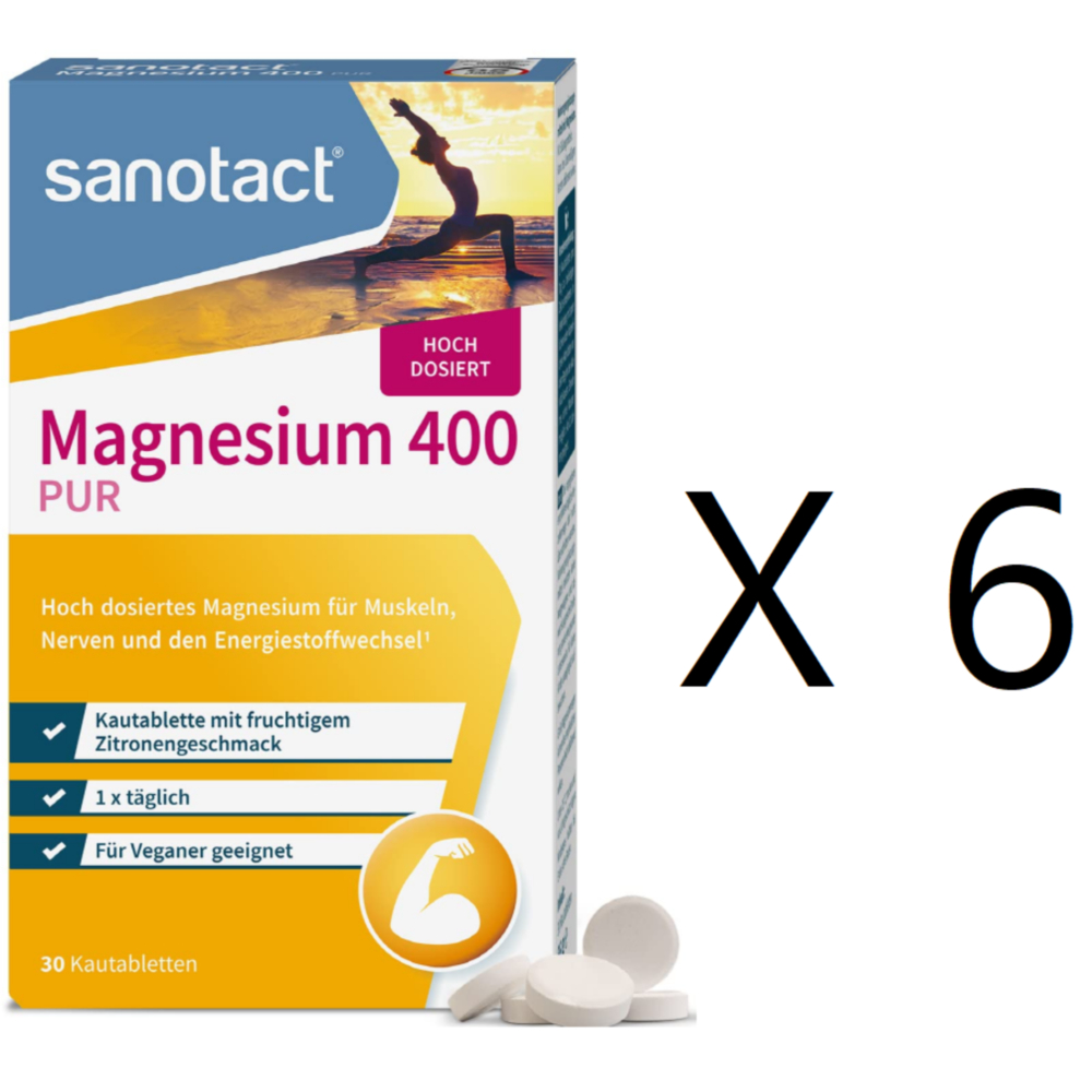 <b>자노닥트 마그네슘</b> 400mg PUR 츄어블 30정 6팩