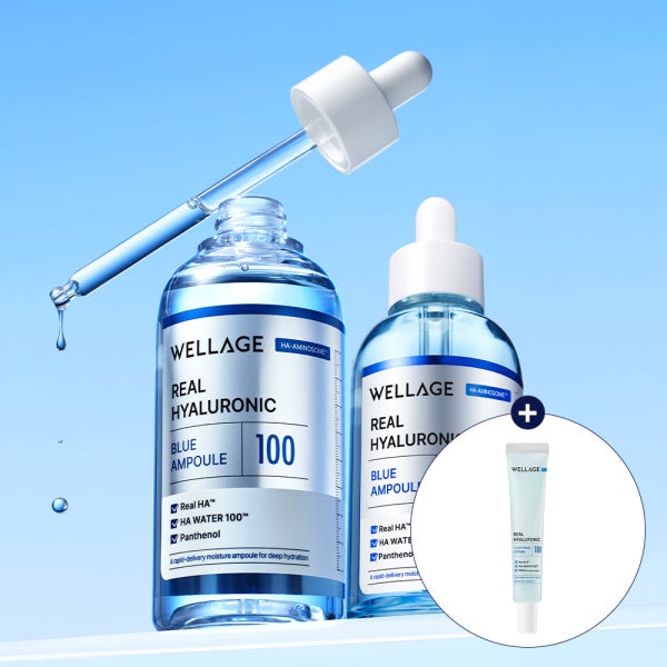 [수딩크림20ml 증정] 웰라쥬 리얼 히알루로닉 히알루론산 블루 100 앰플 (속건조해결)