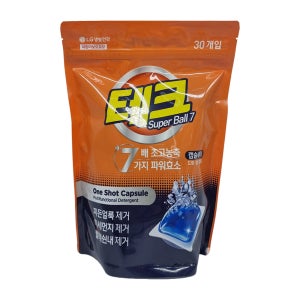 LG 테크 수퍼볼 캡슐세제 30입 일반 드럼 겸용 (223224)