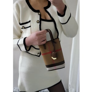 명품 핸드폰가방 미니 크로스백 체크 토드 소가죽 핸드백