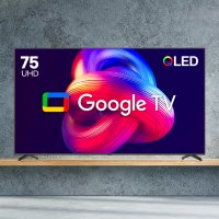 10년AS보장 23년형 신제품 이스트라 AU753QLED 190cm 구글 안드로이드 스마트TV 가성비 중소기업TV 스탠드형 설치(기사방문)