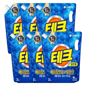 테크 베이킹소다+구연산 리필 2L 일반용x6개