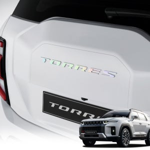 토레스 자동차스티커 데칼 차량용 트렁크 엠블럼 홀로그램 실버