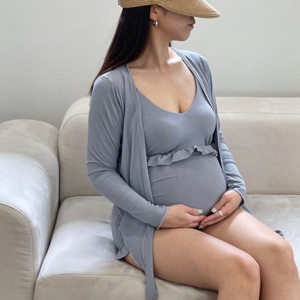 M-XL 커버업 가디건 임산부 태교여행 만삭 원피스 수영복