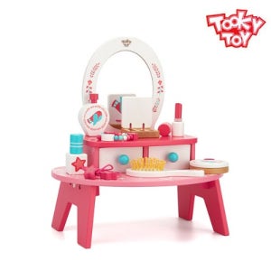 키즈상점 투키토이 리틀핑크드레서 화장품 화장대 미용 놀이 원목