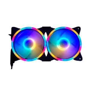 조립PC LED PCI슬롯 쿨러 120MM 듀얼 VGA카드 튜닝팬 12V 저소음 듀얼 팬