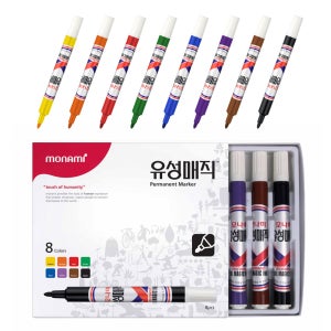 모나미 유성매직 8색 SET 2mm 원형닙