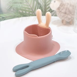 마마스템 아맘마 아기 이유식기 초기이유식볼 스푼2세트 백금실리콘