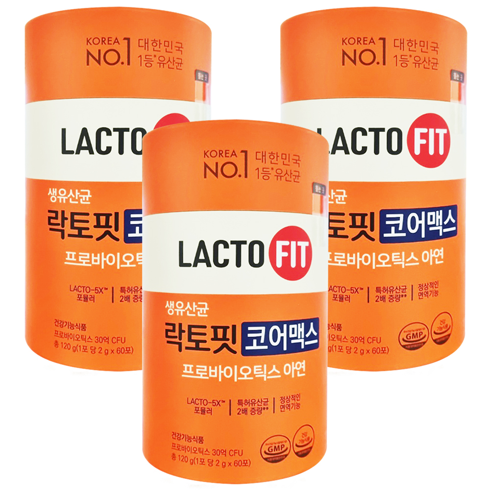 종근당 락토핏 코어맥스 3통 6개월분 락토핏 <b>생유산균 프로바이오틱스</b>