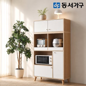 동서가구 애니 전자렌지 수납장 선반 밥솥장 렌지대 800, 4단, 오크화이트