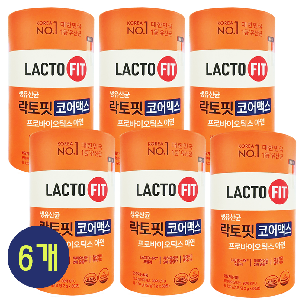종근당 락토핏 코어맥스 6통 12개월분 락토핏 <b>생유산균 프로바이오틱스</b>