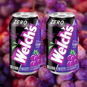 웰치스 제로 포도맛 355ml 48캔 음료수 캔음료 탄산음료 뚱캔 피시방