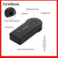 GRWIBEOU 무선 블루투스 3.5mm AUX 오디오 어댑터 음악 홈 자동차 수신기