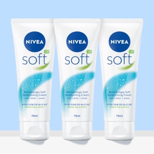 니베아 소프트 리프레싱 모이스춰라이징 크림 75ml, 3개