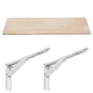 접이원목벽선반세트8025 SFBR백색240mm