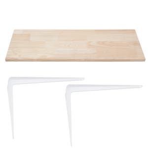 원목벽선반세트4030 BR6001백색250mm