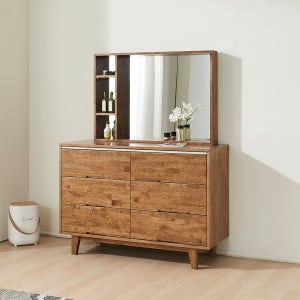 마티스 서랍형 와이드 원목 화장대 세트 1200