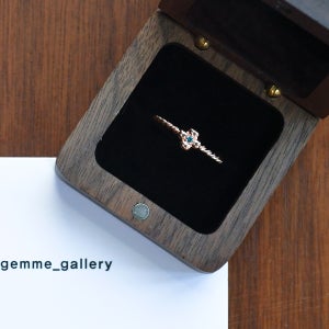 14K 18K 버블 꽃 블루 다이아몬드 반지