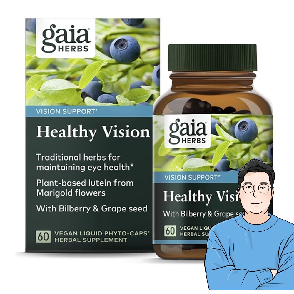 Gaia Herbs 가이아 허브스 <b>헬시 비전</b> 60정