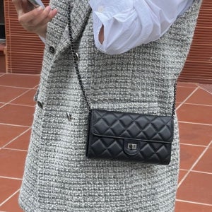 양 가죽 퀼팅 클러치 핸드폰 가방 미니 크로스백