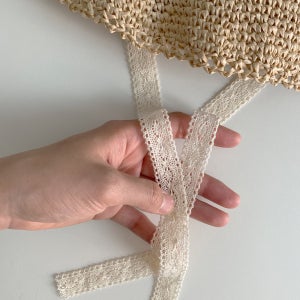 리본끈 부자재/ 손뜨개 버킷햇 꾸미기 좋은 챙넓은 모자 리본 diy키트 추가 부자재