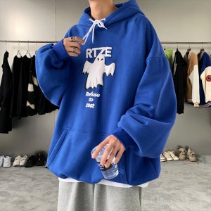 커플 힙합 스트릿패션 유령 캐릭터 루즈핏 후드티