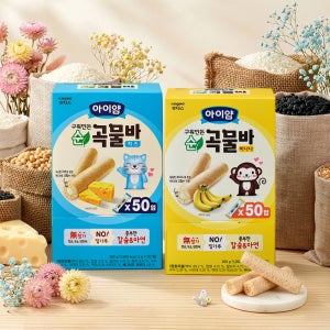 아이얌 구워만든 순곡물바 대용량팩 50개입+50개입 (치즈/바나나)
