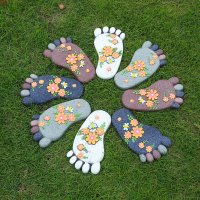 꽃 발바닥 징검다리돌 발 디딤돌 마당석 정원 꾸미기 장식품 석판