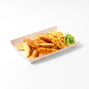 (DK) 일회용 떡 포장 분식 푸드트럭 사각 종이 접시 트레이 5호 1박스 1000개