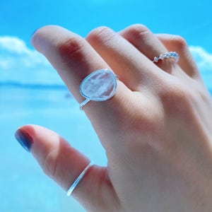 실버925 천연 원석반지 문스톤 레브라도 오픈링