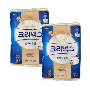 크리넥스 울트라클린 3겹 30m 30롤 X 2팩 / 화장지 휴지 두루마리