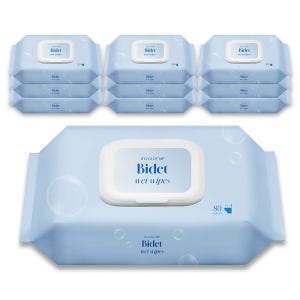 [80매 10팩] 즐거운집 비데물티슈 순수 비데티슈 물에녹는 저자극 도톰한 화장실 대용량