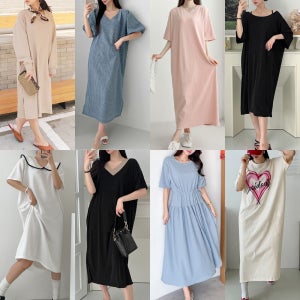 빅사이즈여성 원피스 루즈핏 여자 롱원피스 기모 오버핏 99까지 입을수있는 여름원피스