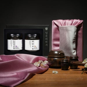 장수이야기 수제 조청 2종 선물세트 400g - 도라지 생강 조청