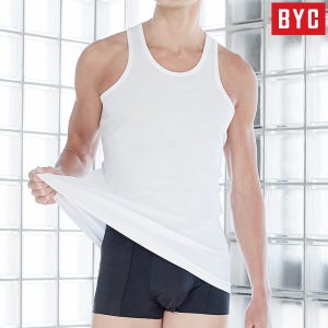 BYC 남성 민소매 런닝 셔츠 순면100% 반팔 티셔츠 이너