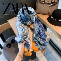 ZARA 자라 면 린넨 스카프 여성 봄 가을 목도리 엄마 머플러 인스타 롱 숄 부드러운